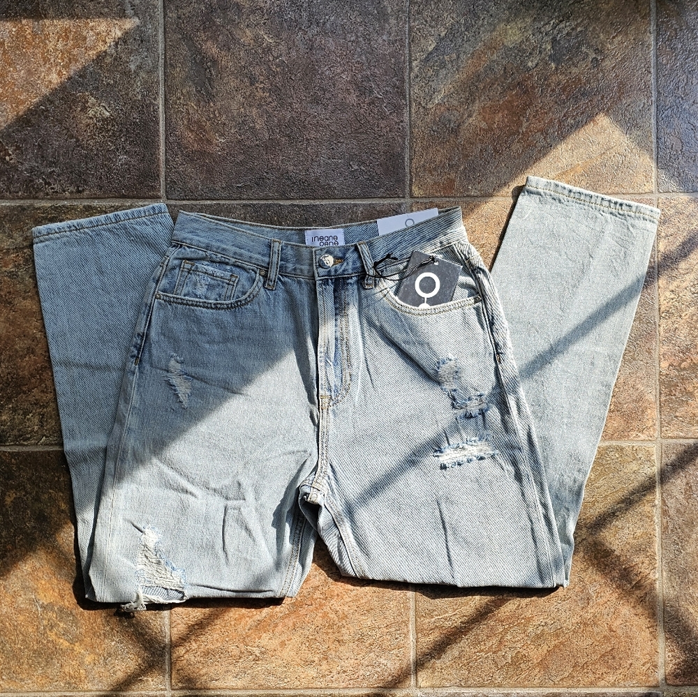 Insane Gene, High Rise Ripped Ankle Girlfriend Jeans - Picture 6 of 9